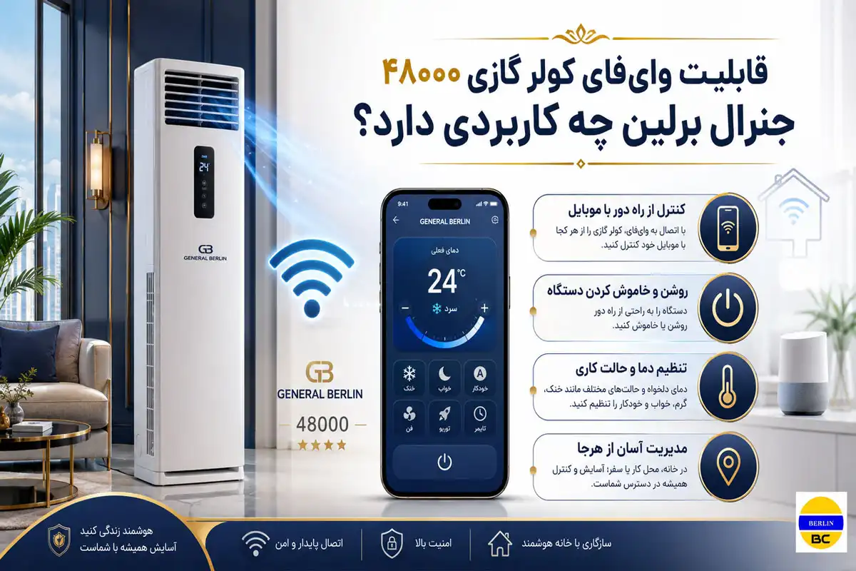 قابلیت وای‌فای کولر گازی۴۸۰۰۰ جنرال برلین چه کاربردی دارد؟