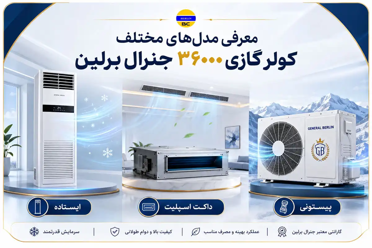 معرفی مدل‌های مختلف کولر گازی۳۶۰۰۰ جنرال برلین