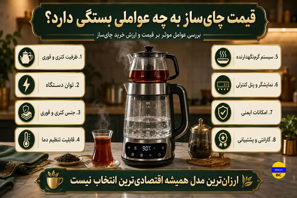 قیمت چای‌ساز به چه عواملی بستگی دارد؟