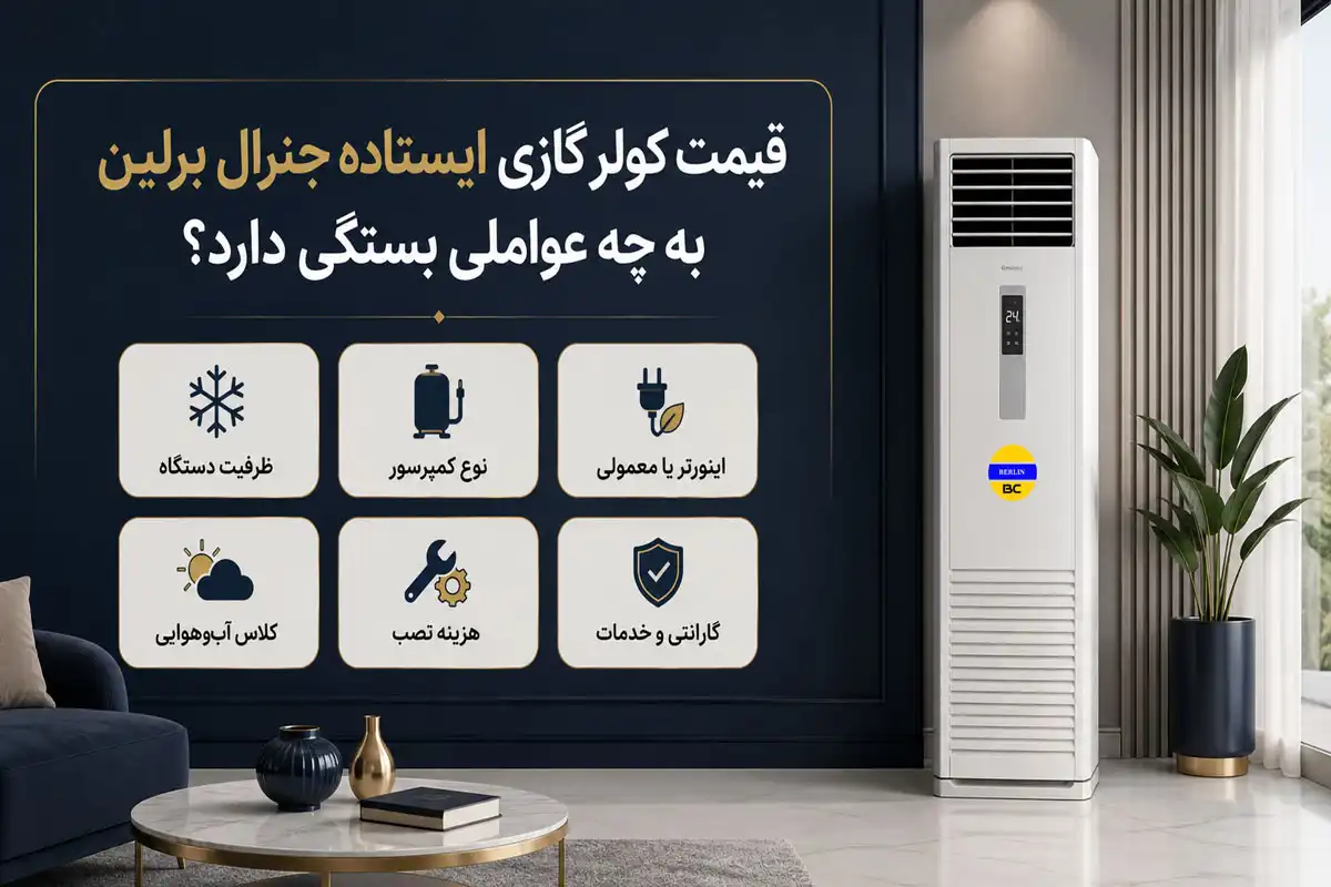 قیمت کولر گازی ایستاده جنرال برلین به چه عواملی بستگی دارد؟